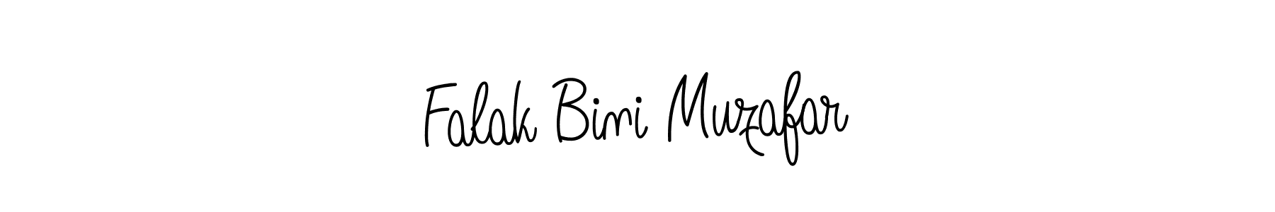Make a beautiful signature design for name Falak Bini Muzafar. With this signature (Angelique-Rose-font-FFP) style, you can create a handwritten signature for free. Falak Bini Muzafar signature style 5 images and pictures png