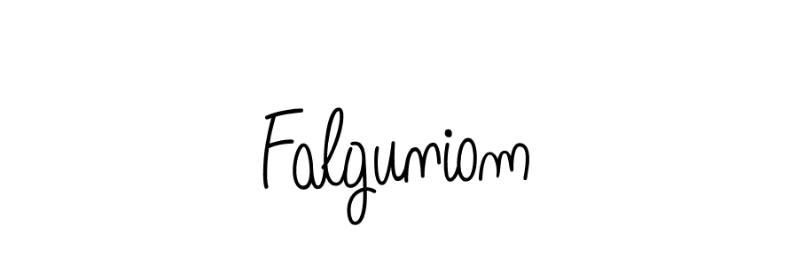 Make a beautiful signature design for name Falguniom. With this signature (Angelique-Rose-font-FFP) style, you can create a handwritten signature for free. Falguniom signature style 5 images and pictures png