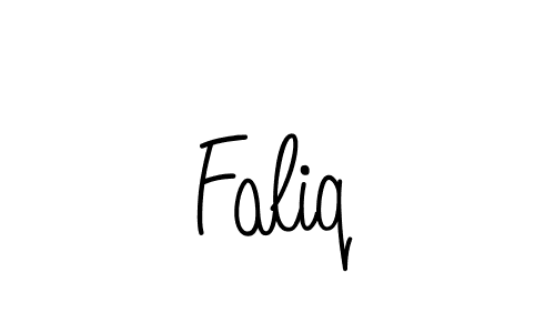 Use a signature maker to create a handwritten signature online. With this signature software, you can design (Angelique-Rose-font-FFP) your own signature for name Faliq. Faliq signature style 5 images and pictures png