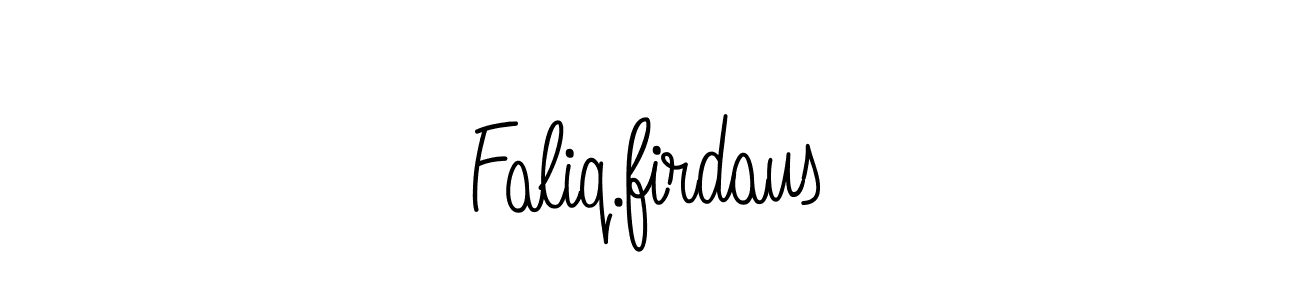 Use a signature maker to create a handwritten signature online. With this signature software, you can design (Angelique-Rose-font-FFP) your own signature for name Faliq.firdaus. Faliq.firdaus signature style 5 images and pictures png