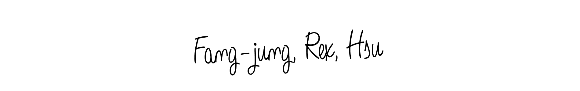 You should practise on your own different ways (Angelique-Rose-font-FFP) to write your name (Fang-jung, Rex, Hsu) in signature. don't let someone else do it for you. Fang-jung, Rex, Hsu signature style 5 images and pictures png