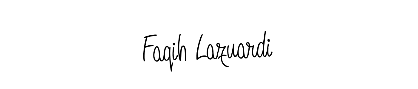 How to make Faqih Lazuardi name signature. Use Angelique-Rose-font-FFP style for creating short signs online. This is the latest handwritten sign. Faqih Lazuardi signature style 5 images and pictures png