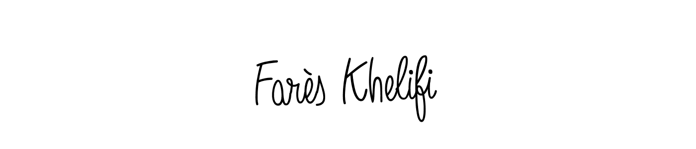 How to Draw Farès Khelifi signature style? Angelique-Rose-font-FFP is a latest design signature styles for name Farès Khelifi. Farès Khelifi signature style 5 images and pictures png
