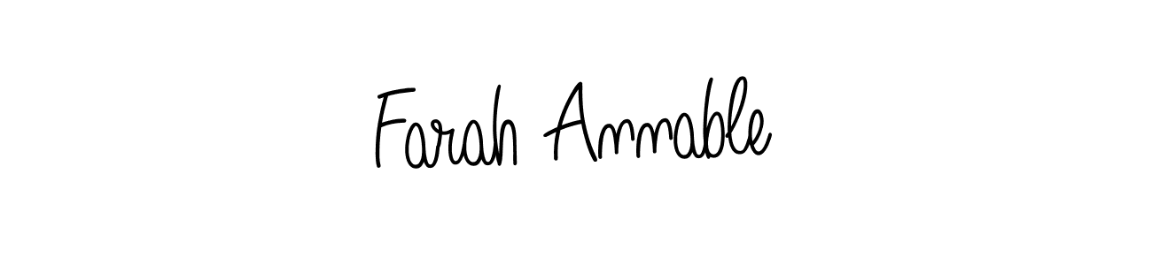 You should practise on your own different ways (Angelique-Rose-font-FFP) to write your name (Farah Annable) in signature. don't let someone else do it for you. Farah Annable signature style 5 images and pictures png