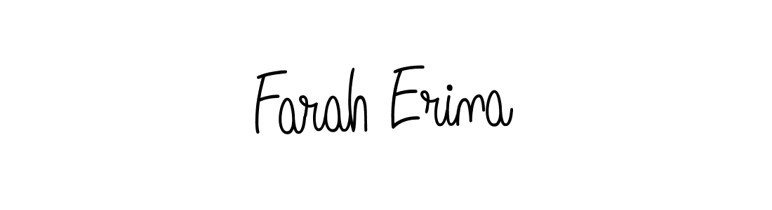 You should practise on your own different ways (Angelique-Rose-font-FFP) to write your name (Farah Erina) in signature. don't let someone else do it for you. Farah Erina signature style 5 images and pictures png