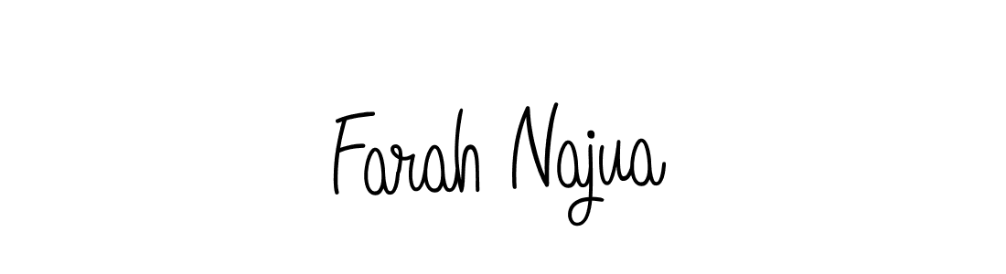 Create a beautiful signature design for name Farah Najua. With this signature (Angelique-Rose-font-FFP) fonts, you can make a handwritten signature for free. Farah Najua signature style 5 images and pictures png