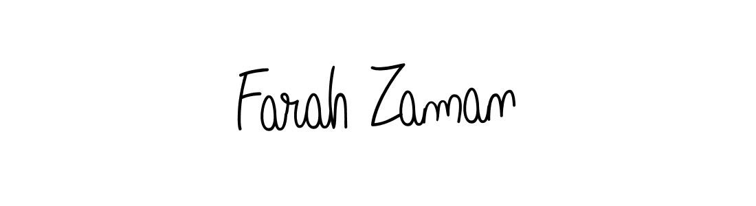 How to make Farah Zaman name signature. Use Angelique-Rose-font-FFP style for creating short signs online. This is the latest handwritten sign. Farah Zaman signature style 5 images and pictures png