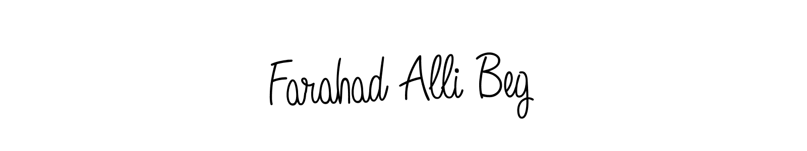 Create a beautiful signature design for name Farahad Alli Beg. With this signature (Angelique-Rose-font-FFP) fonts, you can make a handwritten signature for free. Farahad Alli Beg signature style 5 images and pictures png