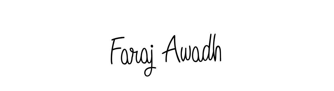 Use a signature maker to create a handwritten signature online. With this signature software, you can design (Angelique-Rose-font-FFP) your own signature for name Faraj Awadh. Faraj Awadh signature style 5 images and pictures png