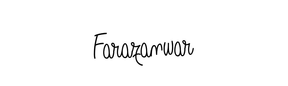 Use a signature maker to create a handwritten signature online. With this signature software, you can design (Angelique-Rose-font-FFP) your own signature for name Farazanwar. Farazanwar signature style 5 images and pictures png