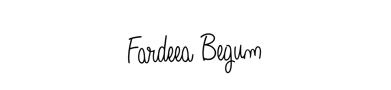 How to make Fardeea Begum name signature. Use Angelique-Rose-font-FFP style for creating short signs online. This is the latest handwritten sign. Fardeea Begum signature style 5 images and pictures png