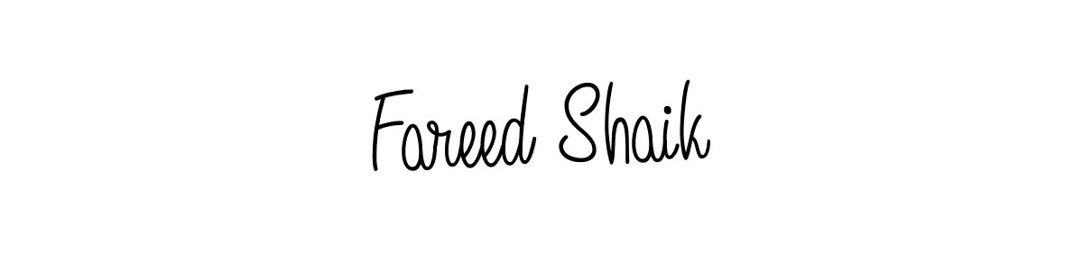 Use a signature maker to create a handwritten signature online. With this signature software, you can design (Angelique-Rose-font-FFP) your own signature for name Fareed Shaik. Fareed Shaik signature style 5 images and pictures png