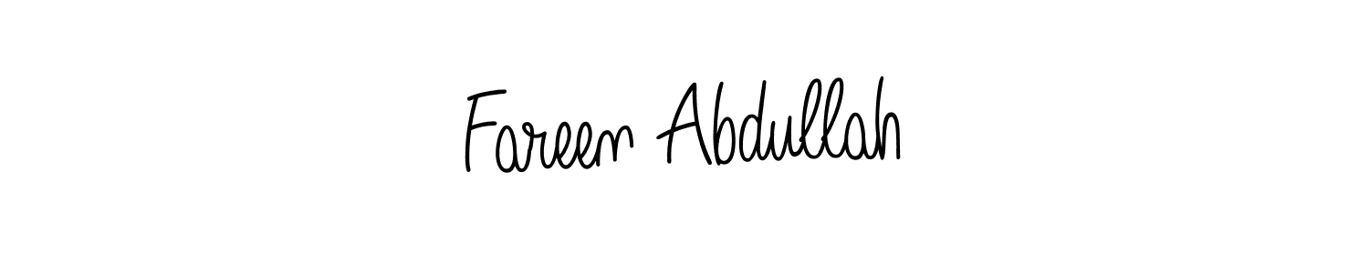 Use a signature maker to create a handwritten signature online. With this signature software, you can design (Angelique-Rose-font-FFP) your own signature for name Fareen Abdullah. Fareen Abdullah signature style 5 images and pictures png