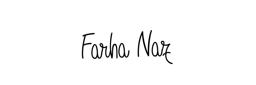 Make a beautiful signature design for name Farha Naz. With this signature (Angelique-Rose-font-FFP) style, you can create a handwritten signature for free. Farha Naz signature style 5 images and pictures png