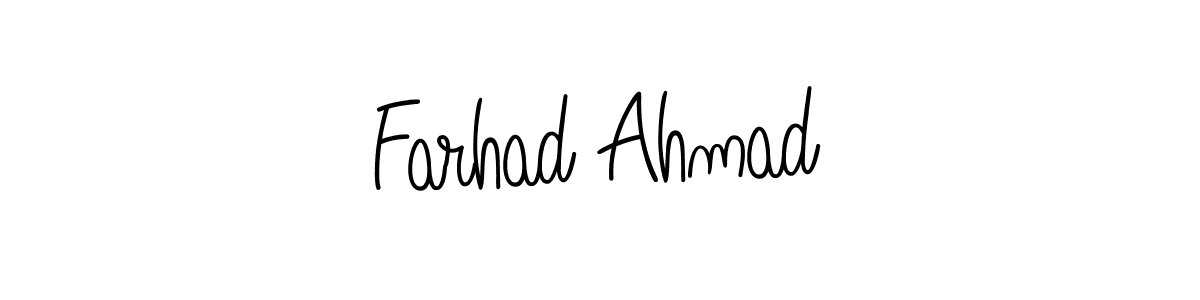 The best way (Angelique-Rose-font-FFP) to make a short signature is to pick only two or three words in your name. The name Farhad Ahmad include a total of six letters. For converting this name. Farhad Ahmad signature style 5 images and pictures png