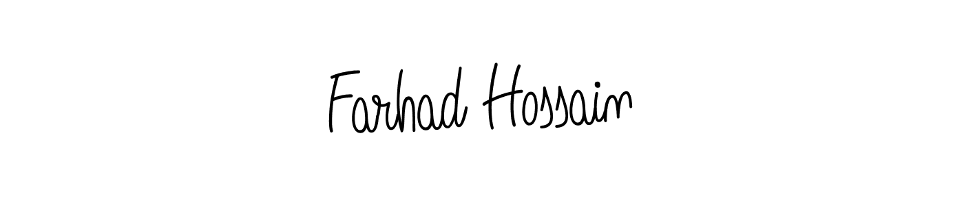 Use a signature maker to create a handwritten signature online. With this signature software, you can design (Angelique-Rose-font-FFP) your own signature for name Farhad Hossain. Farhad Hossain signature style 5 images and pictures png