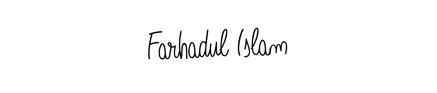 Make a beautiful signature design for name Farhadul Islam. With this signature (Angelique-Rose-font-FFP) style, you can create a handwritten signature for free. Farhadul Islam signature style 5 images and pictures png