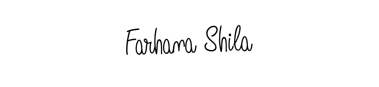 You should practise on your own different ways (Angelique-Rose-font-FFP) to write your name (Farhana Shila) in signature. don't let someone else do it for you. Farhana Shila signature style 5 images and pictures png