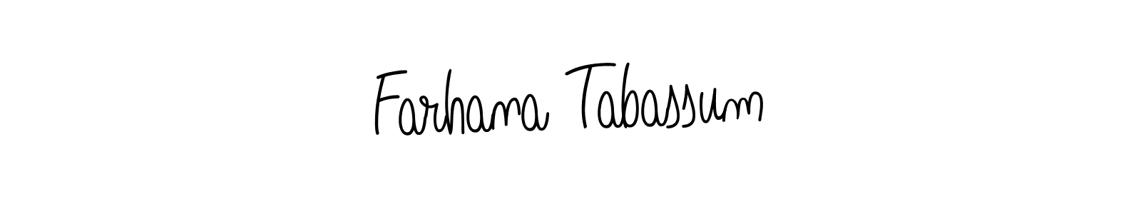 Make a beautiful signature design for name Farhana Tabassum. With this signature (Angelique-Rose-font-FFP) style, you can create a handwritten signature for free. Farhana Tabassum signature style 5 images and pictures png
