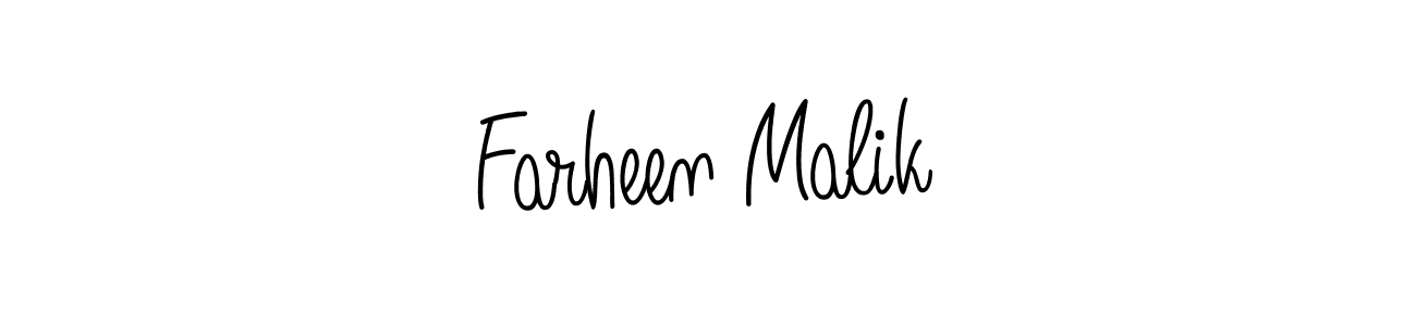 How to make Farheen Malik name signature. Use Angelique-Rose-font-FFP style for creating short signs online. This is the latest handwritten sign. Farheen Malik signature style 5 images and pictures png
