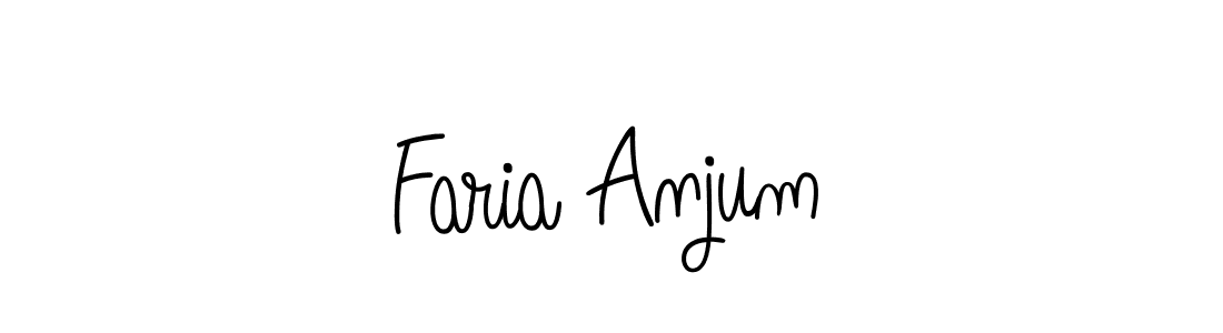 Faria Anjum stylish signature style. Best Handwritten Sign (Angelique-Rose-font-FFP) for my name. Handwritten Signature Collection Ideas for my name Faria Anjum. Faria Anjum signature style 5 images and pictures png