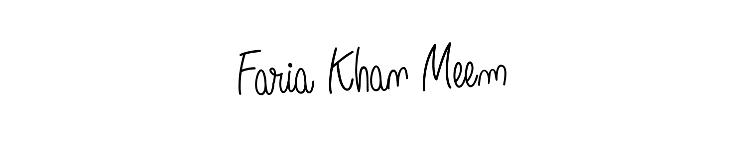 Faria Khan Meem stylish signature style. Best Handwritten Sign (Angelique-Rose-font-FFP) for my name. Handwritten Signature Collection Ideas for my name Faria Khan Meem. Faria Khan Meem signature style 5 images and pictures png