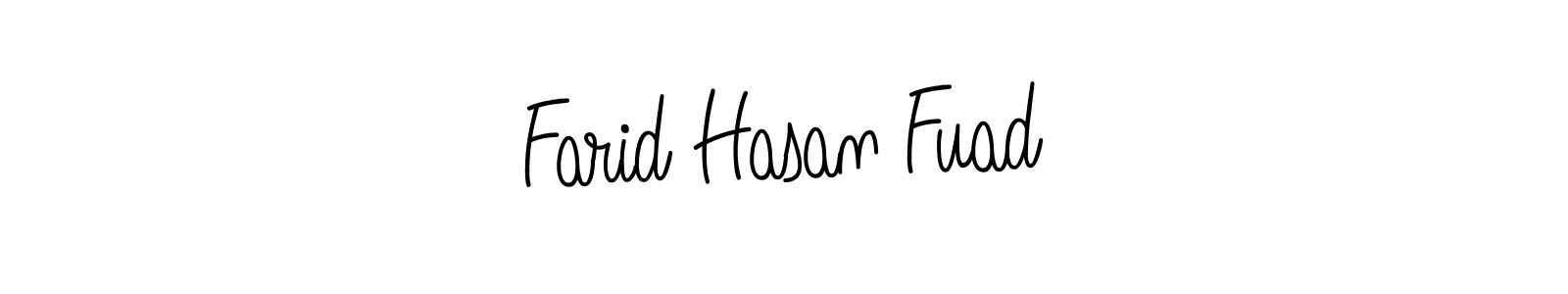 The best way (Angelique-Rose-font-FFP) to make a short signature is to pick only two or three words in your name. The name Farid Hasan Fuad include a total of six letters. For converting this name. Farid Hasan Fuad signature style 5 images and pictures png