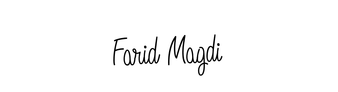 Use a signature maker to create a handwritten signature online. With this signature software, you can design (Angelique-Rose-font-FFP) your own signature for name Farid Magdi. Farid Magdi signature style 5 images and pictures png