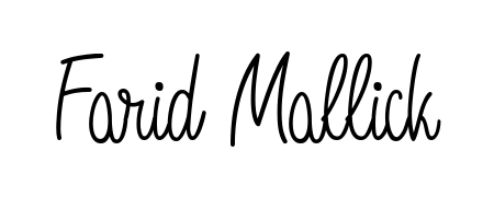 Master the art of signing with Farid Mallick written in fluent Angelique-Rose-font-FFP script. A great template to practice and refine your handwriting. Farid Mallick signature style 5 images and pictures png