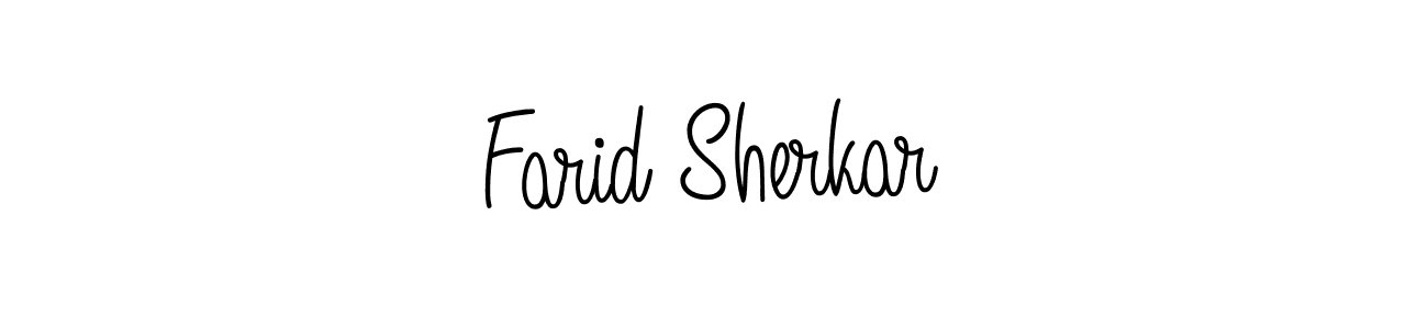 You should practise on your own different ways (Angelique-Rose-font-FFP) to write your name (Farid Sherkar) in signature. don't let someone else do it for you. Farid Sherkar signature style 5 images and pictures png