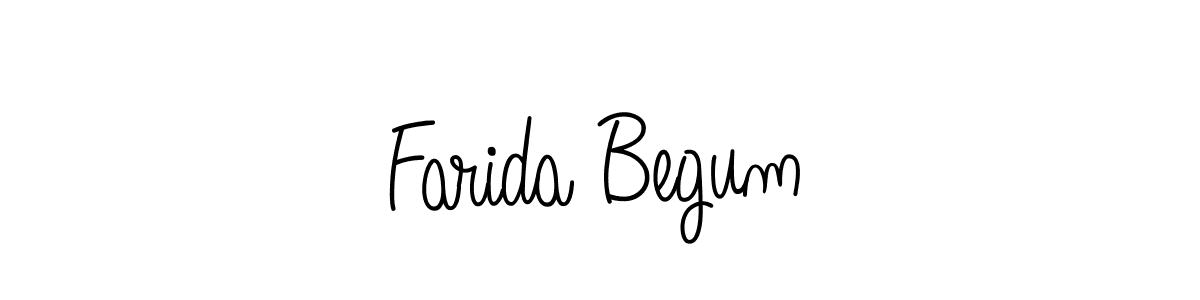 You should practise on your own different ways (Angelique-Rose-font-FFP) to write your name (Farida Begum) in signature. don't let someone else do it for you. Farida Begum signature style 5 images and pictures png