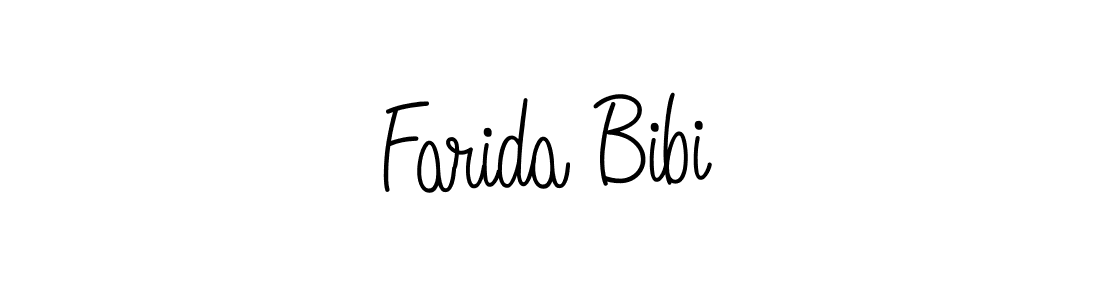 How to make Farida Bibi name signature. Use Angelique-Rose-font-FFP style for creating short signs online. This is the latest handwritten sign. Farida Bibi signature style 5 images and pictures png