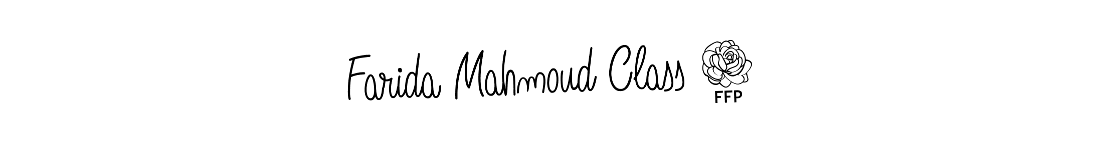 Farida Mahmoud Class 4 stylish signature style. Best Handwritten Sign (Angelique-Rose-font-FFP) for my name. Handwritten Signature Collection Ideas for my name Farida Mahmoud Class 4. Farida Mahmoud Class 4 signature style 5 images and pictures png