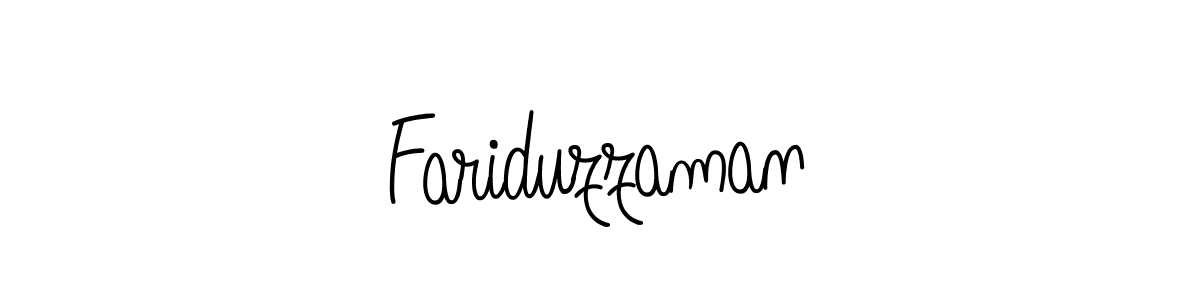 Use a signature maker to create a handwritten signature online. With this signature software, you can design (Angelique-Rose-font-FFP) your own signature for name Fariduzzaman. Fariduzzaman signature style 5 images and pictures png