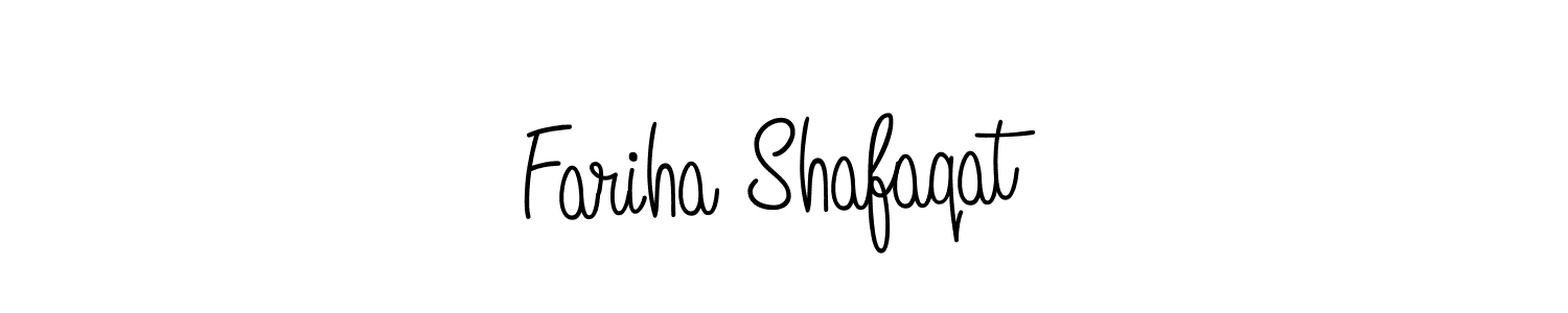 The best way (Angelique-Rose-font-FFP) to make a short signature is to pick only two or three words in your name. The name Fariha Shafaqat include a total of six letters. For converting this name. Fariha Shafaqat signature style 5 images and pictures png