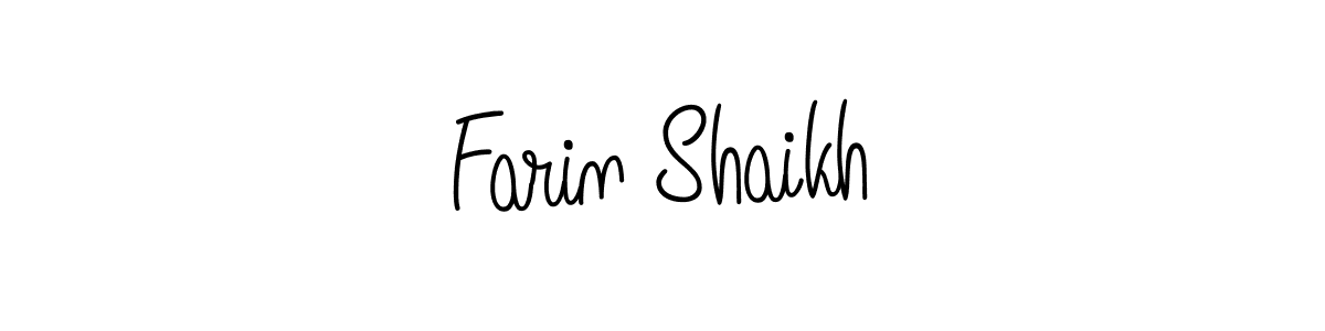 How to make Farin Shaikh name signature. Use Angelique-Rose-font-FFP style for creating short signs online. This is the latest handwritten sign. Farin Shaikh signature style 5 images and pictures png