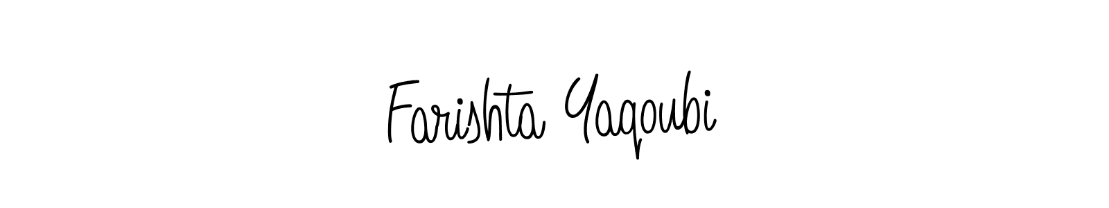 How to make Farishta Yaqoubi name signature. Use Angelique-Rose-font-FFP style for creating short signs online. This is the latest handwritten sign. Farishta Yaqoubi signature style 5 images and pictures png
