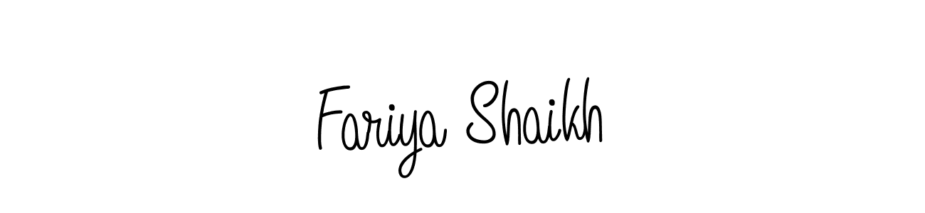 Use a signature maker to create a handwritten signature online. With this signature software, you can design (Angelique-Rose-font-FFP) your own signature for name Fariya Shaikh. Fariya Shaikh signature style 5 images and pictures png