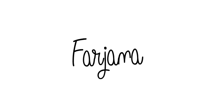 How to make Farjana name signature. Use Angelique-Rose-font-FFP style for creating short signs online. This is the latest handwritten sign. Farjana signature style 5 images and pictures png