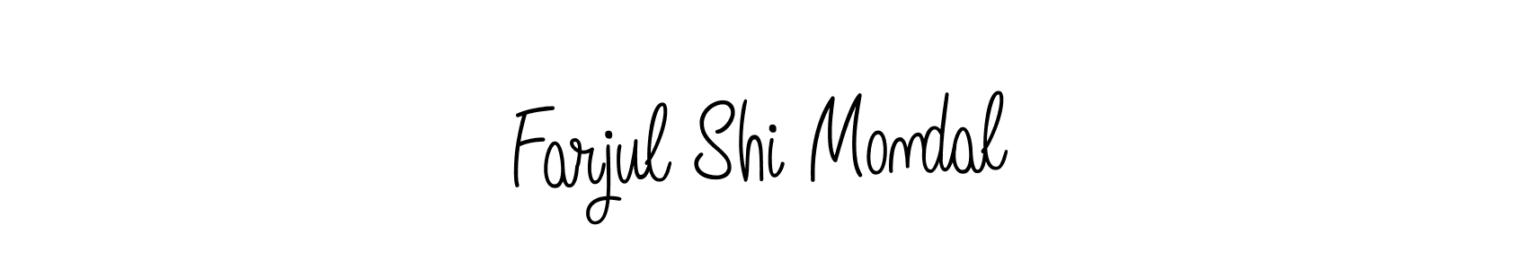 You should practise on your own different ways (Angelique-Rose-font-FFP) to write your name (Farjul Shi Mondal) in signature. don't let someone else do it for you. Farjul Shi Mondal signature style 5 images and pictures png
