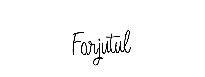 The best way (Angelique-Rose-font-FFP) to make a short signature is to pick only two or three words in your name. The name Farjutul include a total of six letters. For converting this name. Farjutul signature style 5 images and pictures png