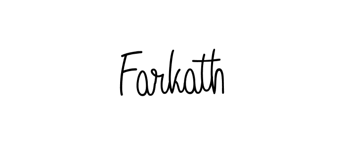 Make a beautiful signature design for name Farkath. With this signature (Angelique-Rose-font-FFP) style, you can create a handwritten signature for free. Farkath signature style 5 images and pictures png