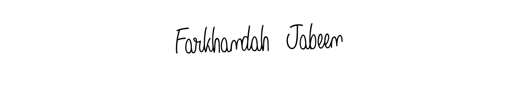 You can use this online signature creator to create a handwritten signature for the name Farkhandah  Jabeen. This is the best online autograph maker. Farkhandah  Jabeen signature style 5 images and pictures png
