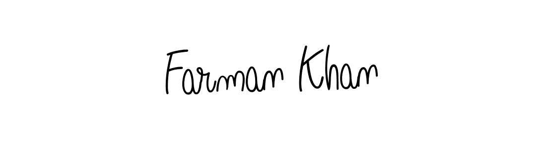 Make a beautiful signature design for name Farman Khan. With this signature (Angelique-Rose-font-FFP) style, you can create a handwritten signature for free. Farman Khan signature style 5 images and pictures png