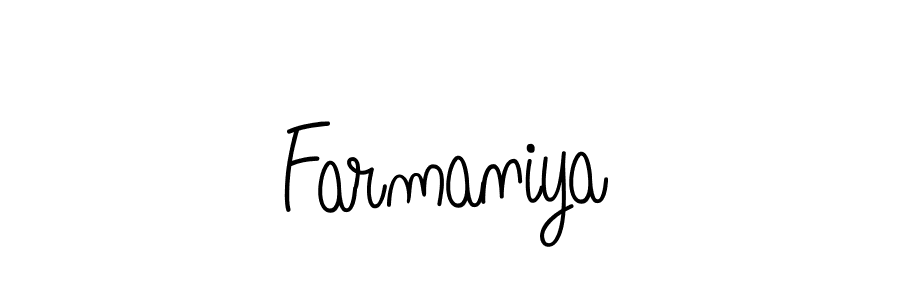 How to make Farmaniya name signature. Use Angelique-Rose-font-FFP style for creating short signs online. This is the latest handwritten sign. Farmaniya signature style 5 images and pictures png