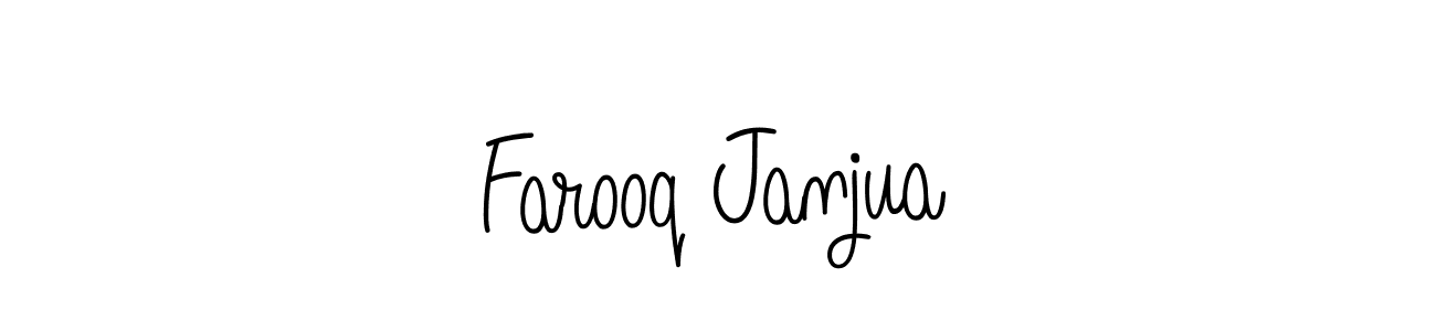 Use a signature maker to create a handwritten signature online. With this signature software, you can design (Angelique-Rose-font-FFP) your own signature for name Farooq Janjua. Farooq Janjua signature style 5 images and pictures png