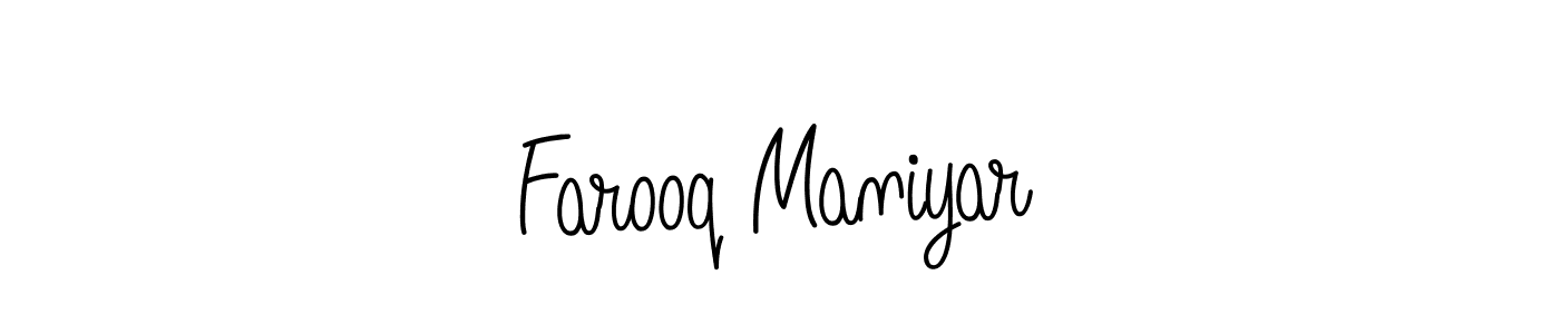 Use a signature maker to create a handwritten signature online. With this signature software, you can design (Angelique-Rose-font-FFP) your own signature for name Farooq Maniyar. Farooq Maniyar signature style 5 images and pictures png