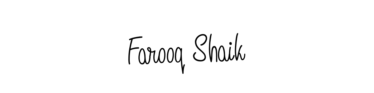 Use a signature maker to create a handwritten signature online. With this signature software, you can design (Angelique-Rose-font-FFP) your own signature for name Farooq Shaik. Farooq Shaik signature style 5 images and pictures png