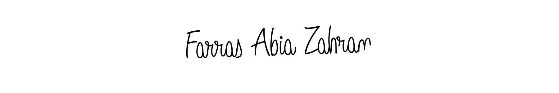 The best way (Angelique-Rose-font-FFP) to make a short signature is to pick only two or three words in your name. The name Farras Abia Zahran include a total of six letters. For converting this name. Farras Abia Zahran signature style 5 images and pictures png