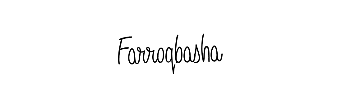 Make a beautiful signature design for name Farroqbasha. With this signature (Angelique-Rose-font-FFP) style, you can create a handwritten signature for free. Farroqbasha signature style 5 images and pictures png